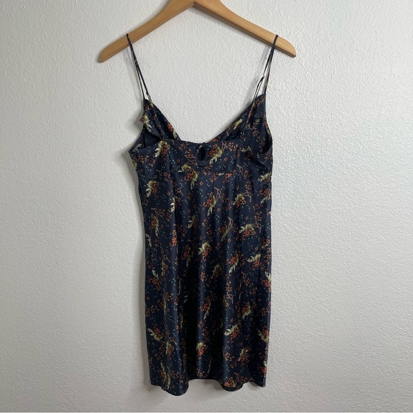 Victorias Secret Vintage Nightgown Navy Blue Bird Print Cowl Neck Mini Dress - Picture 4 of 4